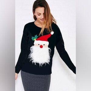 Women’s Santa black knit Christmas sweater